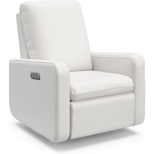 Graco Teddi Power Recliner Swivel Glider, Electronic Power Recline, Oeko-TEX 100 Certified, USB-A & USB-C Charger, Premium Cushioning & Comfort – (Ivory Basketweave)