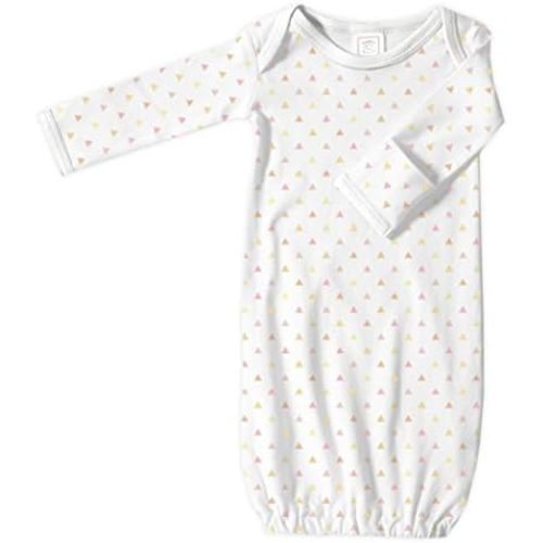 SwaddleDesigns Softest Cotton Baby Pajama Gown with Foldover Mitten Cuffs for Infant Boy and Girl, Newborn, 0-3 Months