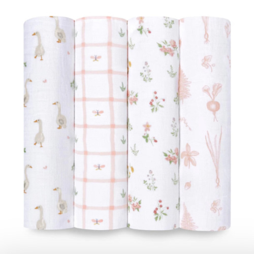 Country Floral Cotton Muslin Swaddle 4 Pack | aden + anais