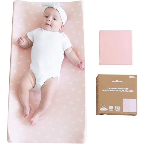 Organic Cotton Changing Pad Cover Girl, 2pk Changing Table Cover, Pink
