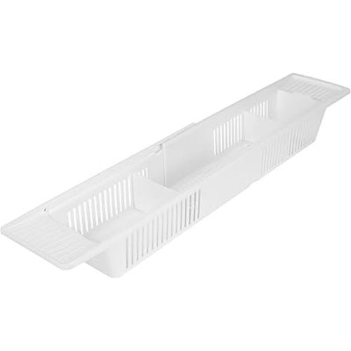 KidCo Bath Toy Organizer Storage Basket, 3 Compartment Horizontal Large Openings Bath Toy Organizer for Tub, Large Capacity Bath Toy Organizer with Large Openings, White