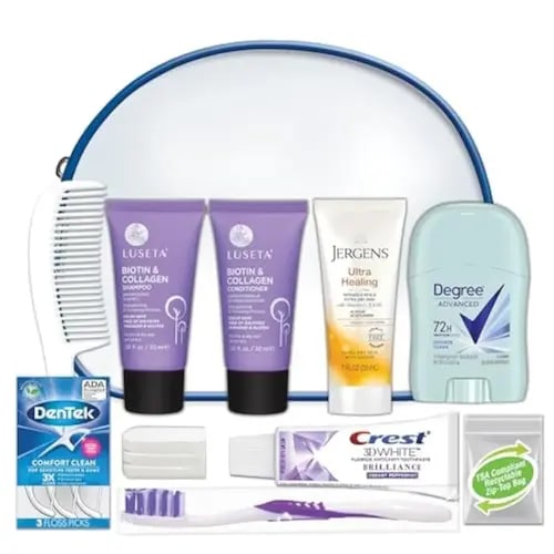 Convenience Kits International Women's Luseta Kit, Travel Size Toiletry Kit for Women, Gifts for Women, 10 Piece Set