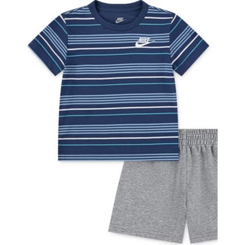 Stripe T-Shirt & French Terry Shorts Set, 12M