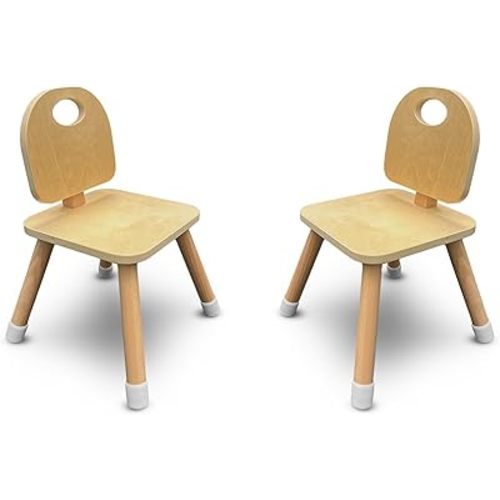 Set of 2 Wooden Kids Chairs for Home, Classroom, Preschool, Daycare, Playrooms (Ages 2+)
