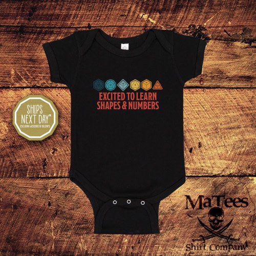 Excited to Learn Shapes and Numbers, Dungeons and Dragons, TTRPG, Baby Bodysuit, Toddler Tee Shirt - Etsy