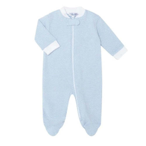 Bubble Zipper Footie - Blue