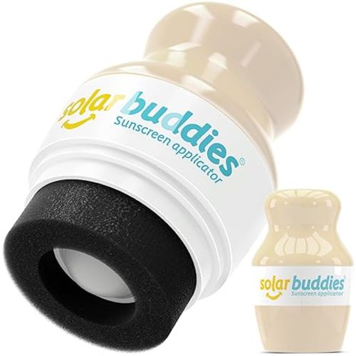 Solar Buddies Sunscreen Applicator – Nude– Refillable Roll-on Sponge for Sunscreens & Lotions – For Kids, Adults & Families – Holds 3.4Fl Oz – Perfect for Travel
