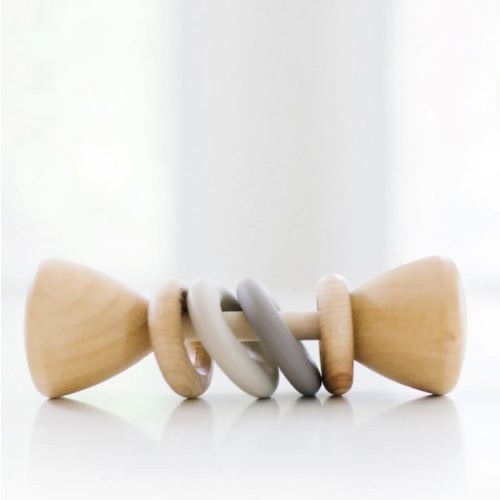 Silicone + Wood Rattle