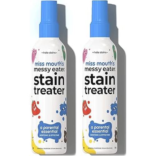 Miss Mouth's Messy Eater Stain Treater Spray - 4oz 2 Pack Stain Remover - Newborn & Baby Essentials - No Dry Cleaning Food, Grease, Coffee Off Laundry, Underwear, Fabric