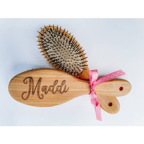 Personalized Hair Brush for Girl Holiday Gift | Wooden Hair Brush Christmas Gift for Girl | Personalized Holiday Keepsake Gift for Girl