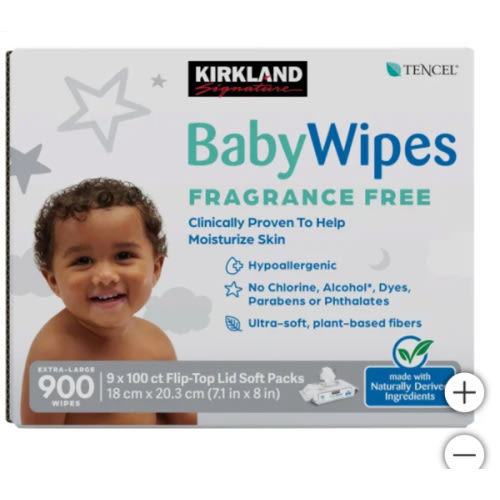 Kirkland Signature Baby Wipes Fragrance Free, 900-count