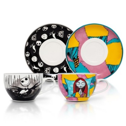 Silver Buffalo Disney The Nightmare Before Christmas Jack & Sally Teacup and Saucer | Set of 2
