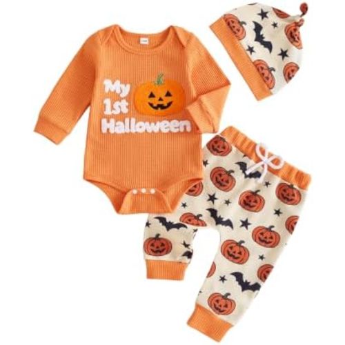 Newborn Baby Boy Clothes Football Outfits Embroidered Waffle Long Sleeve Romper Pants Hat Fall Winter 3 Piece Set