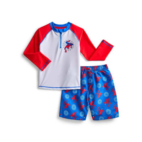 Character Toddler Boy Long- Sleeve Rash Guard and Swim Trunks, 2-Piece, Size 12M-2M