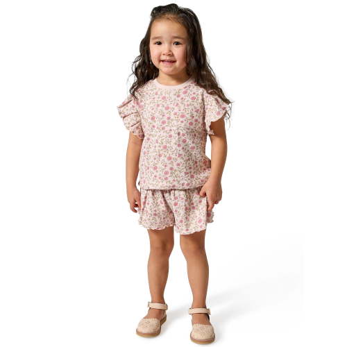 Modern Moments by Gerber Toddler Girl Organic Top and Short Set, Sizes 12 Months - 5T