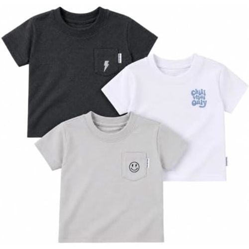 Gerber Baby Boys' and Toddler 3-Pack Short Sleeve Pocket Tees