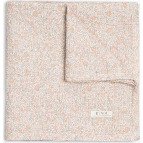 Muslin Swaddle Blanket, Belmont Floral / Shell + Powder - Colored Organics | Maisonette