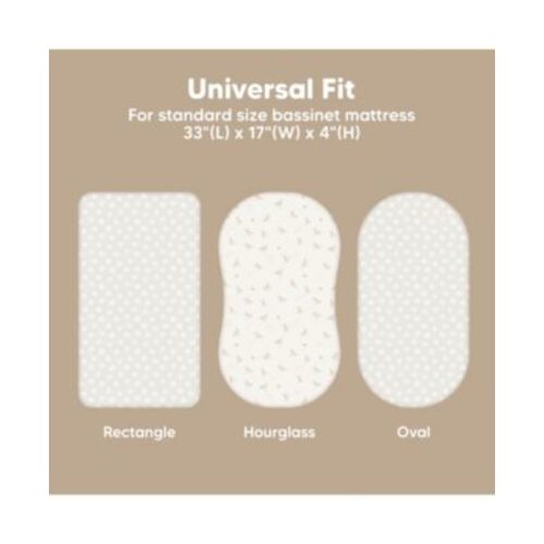 Sage Green Bassinet Sheet for Baby Girls, Boys, 2-Pack Isla Fitted Bassinet Sheets, Bassinet Mattress Sheets