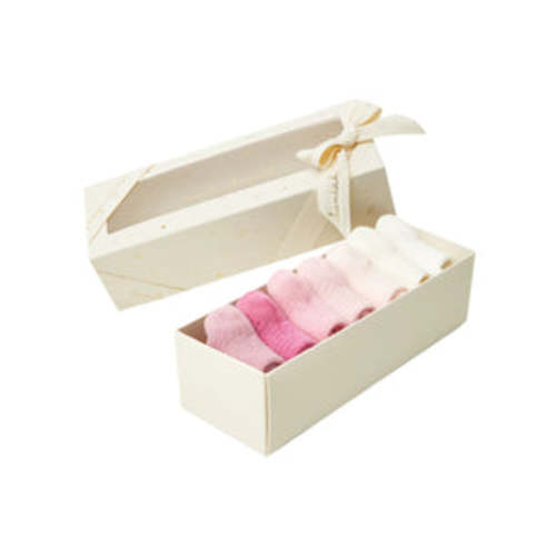 Bijou Socks in Pink, Set of 7 | Over The Moon