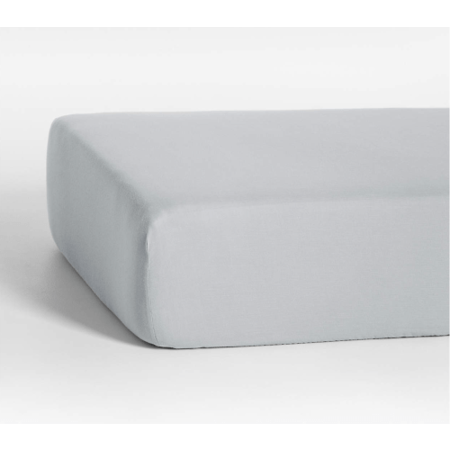 Supersoft Mist Blue 100% Organic Cotton Gauze Baby Crib Fitted Sheet