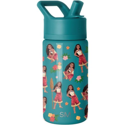 Simple Modern Kids Summit Water Bottle with Straw Lid | Disney Moana 14oz Stainless Steel Cup Insulated Tumbler for Girls, School | Moana Oceana