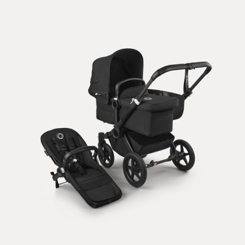 Bugaboo Donkey 5 Mono 2-in-1 stroller Midnight black sun canopy, midnight black fabrics, black chassis | Bugaboo