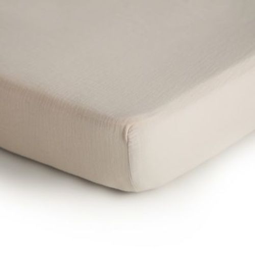 Mushie® Muslin Fitted Crib Sheet in Fog - FOG - CRIB SHEET