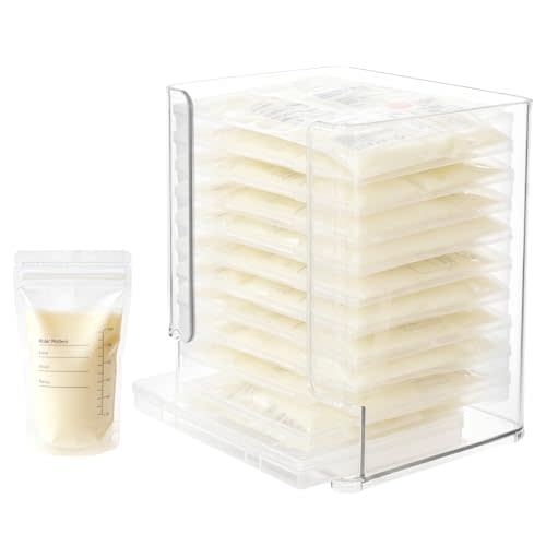 Rainmae Breastmilk Storage Bag Organizer, Breastmilk Freezer Tray, Breast Milk Storage Tower, Convenient Storage for Milk Freezer Bags, Efficiently Store in Freezer Organizer Tower for Nursing Feeding
