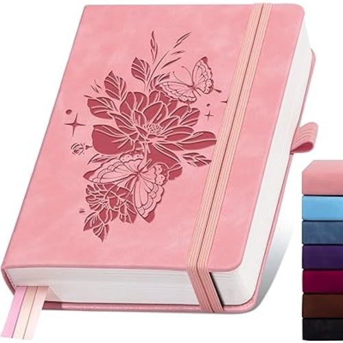 Blank Journal Notebook 365 Pages, A5 Leather Sketch Book for Drawing Women & Men, Hardcover Notebook with 100GSM Thick Paper, Sketchbook for Travel, Work, School, Note Taking