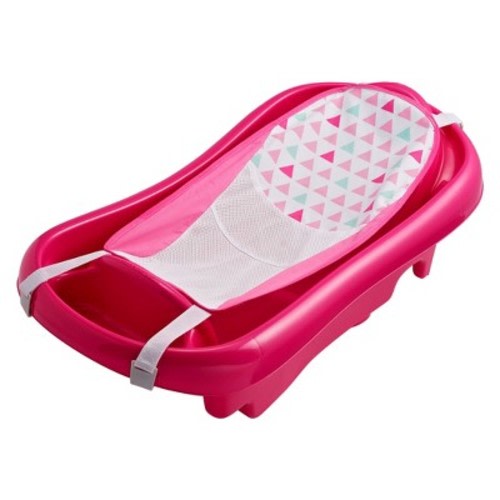The First Years Sure Comfort Deluxe Newborn-to-Toddler Tub with Sling, Color: Pink