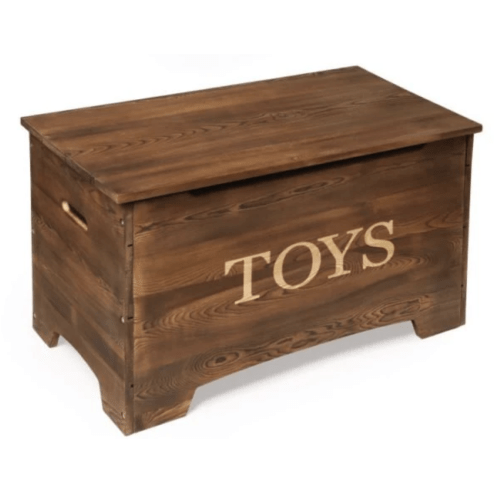 Solid Wood Rustic Toy Box - Distressed White
