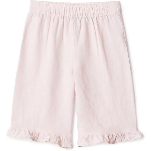 Pink Amazon Essentials x Sofia Grainge Toddlers and Baby Girls' Cotton Linen Wide Leg Pull-on Pant with Ruffles