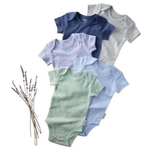 AVERY 5-Pack Short Sleeve Bodysuits, Frost - butterblu | Maisonette