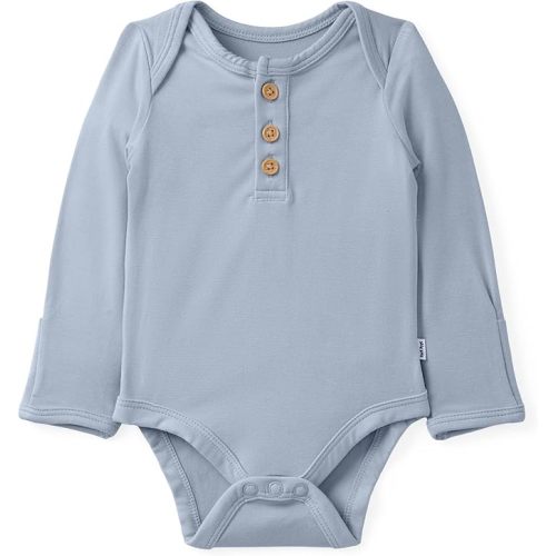 Little Sleepies Henley Bodysuit, Soft Viscose from Bamboo Long Sleeve Bodysuit for Baby Boys & Girls, Baby Clothes