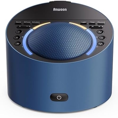 Sound Machine & Night Light, Premium Metal Shell with 3inch Speaker Loud Stereo Sound, White Noise Machine &50+ Natural Sounds |Upgradeable System for Sleep, Focus, Relaxation –Adults Kids Baby