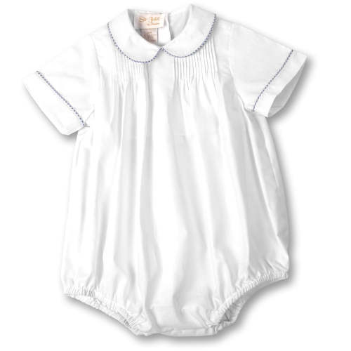 White Boy Bubble L.Blue Gingham Piping – Rosalina Baby Boutique