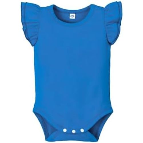 Magic Park 0-24M Infant Girl Romper Baby Girls Solid Color Bodysuit Toddler Ruffle Jumpsuit Shirts Casual Tops Baptism Shirt