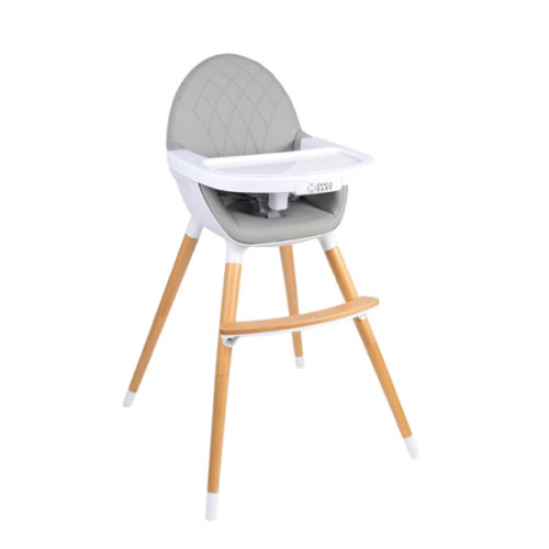 Convertible High Chair for Babies, Toddlers, Kids & Children - Wooden Highchair with Adjustable Height & Dishwasher Safe Tray - Wood Feeding & Dining Chair - Converts to Booster Seat - KoolaBaby