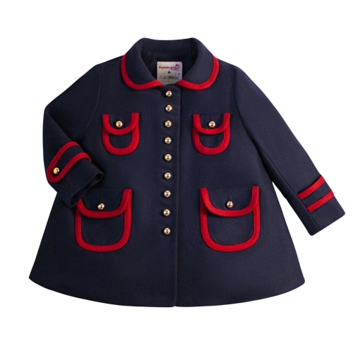 Girls Paddington™ Station Dress Coat - Navy and Red