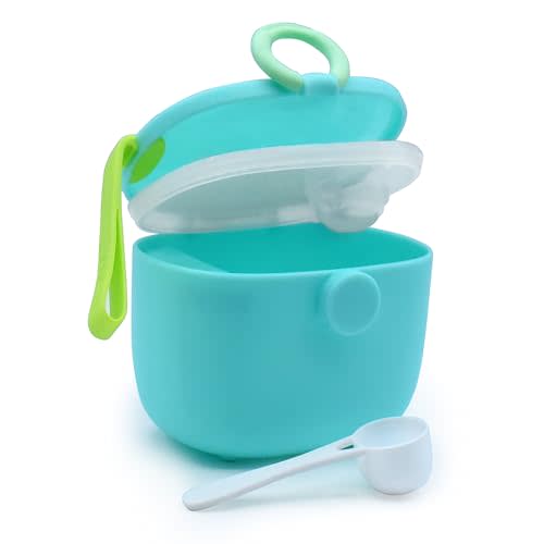 melii Baby Formula Storage Container with Integrated Scoop, Airtight, Leakproof, Portable with Handle, 400ml / 13.5oz Capacity, Blue