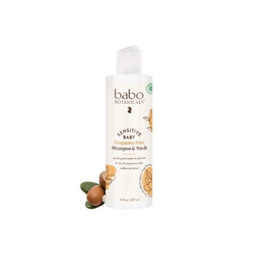 Babo Botanicals Sensitive Baby Fragrance-Free Baby Shampoo & Wash - Organic Bunny