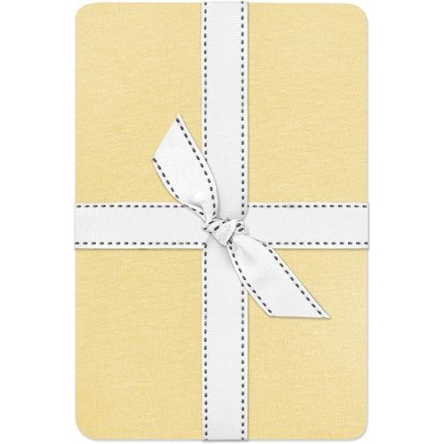 Frankie Fitted Crib Sheet 100% Organic Cotton for Baby & Toddler Mattress, Breathable for Boys & Girls, Butter Yellow, One Size