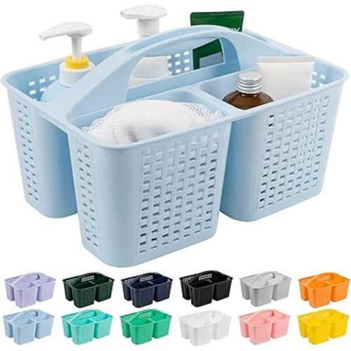 Tiawudi Portable Shower Caddy, Caddy Organizer with Handle, Plastic Shower Basket Hold Soap, Shampoo, Hair Supplies and Beauty Products, Cleaning Supplies Organizer for Home, Dorm, Shelf and Cabinet