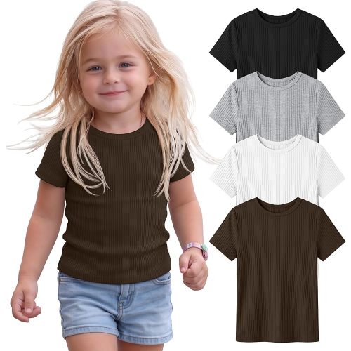 4 Pack Toddler Girls T Shirts (Size 4T)