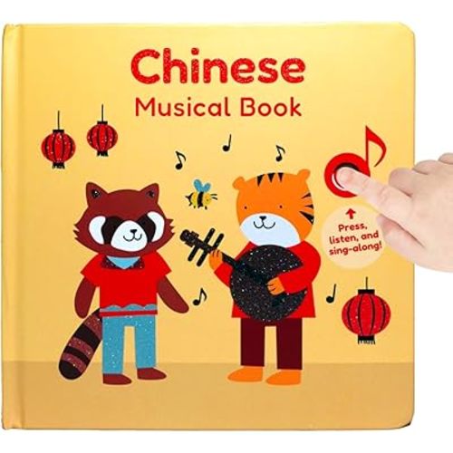 Cali's Books Chinese Nursery Rhymes Book - Sound Books for Toddlers 1-3. Chinese Baby Book - Music Toys for Bilingual Children with Lyrics & Translation