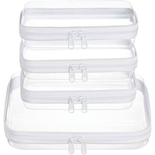 Amazon.com: WELPIRT 4 pcs Clear Zipper Pouches,Hard Shell Zipper Case | Toiletry Bag for Travel, CLear Diaper Bag, Toiletry Pouch, Travel Organizer, Cosmetic Bag,Toy Storage Bins (M+3S)