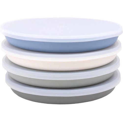 WeeSprout Bamboo Plates, Kid-Sized Bamboo Kids Plates, Dishwasher Safe Bamboo Plate for Kids, 4 pack