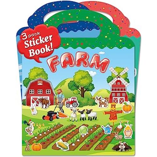 Amazon.com: Benresive Reusable Sticker Book for Kids 2-4,3 Sets Fun Travel Stickers for Kid, Toddler Toys Age 2-4,115 Pcs Cute Waterproof Stickers for Teens Girls Boys - Ocean Animals, Farm and Seasons : Toys & Games
