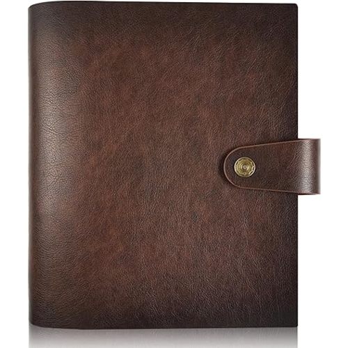 Photo Album 4x6 300 Pockets, Genuine Leather Photo Albums 300 Photos with Writing Space 40 Writing Paper, Family Wedding Travel Kids Graduation Ultrasound Baby Picture Album Scrapbook, Gifts, Brown