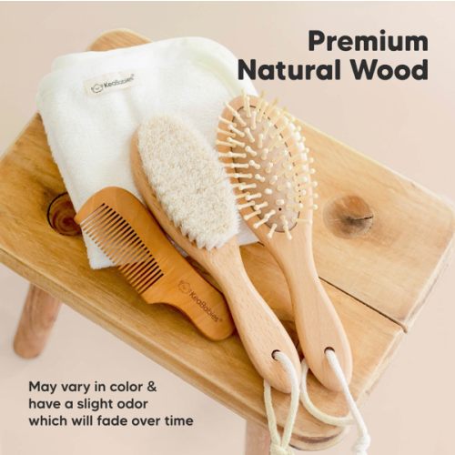 Baby Hair Brush and Comb Set - Walnut